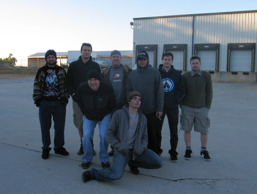 Group photo (Tidwell, Warren, Butch, Solomon, Jay, Patrick, Geoff, Austin in front)